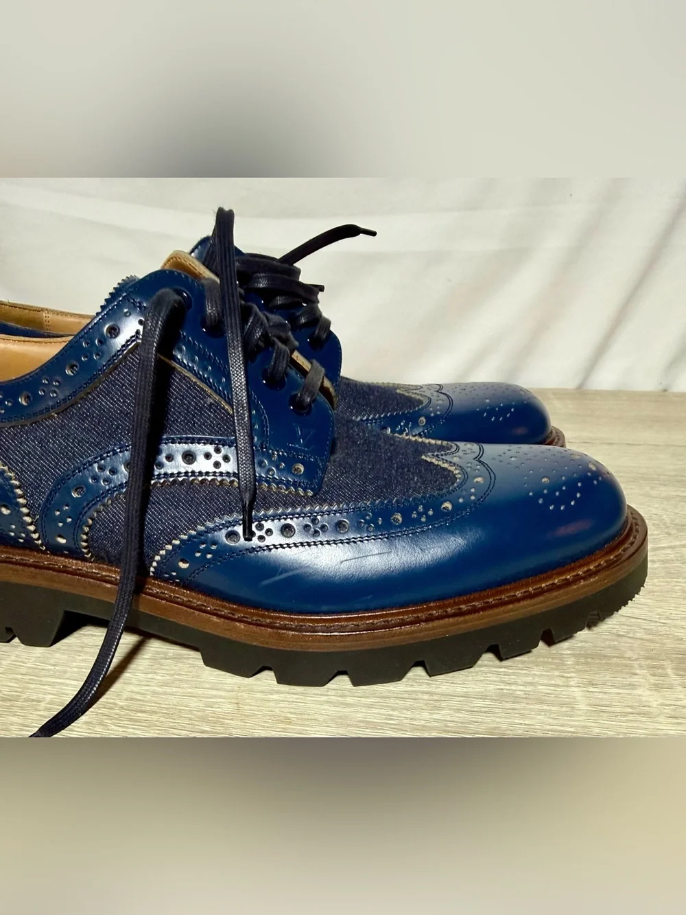 Louis Vuitton Denim Voltaire Derby Size 7.5 (U.S. Sz 8.5) Men's, NWOB, Authentic